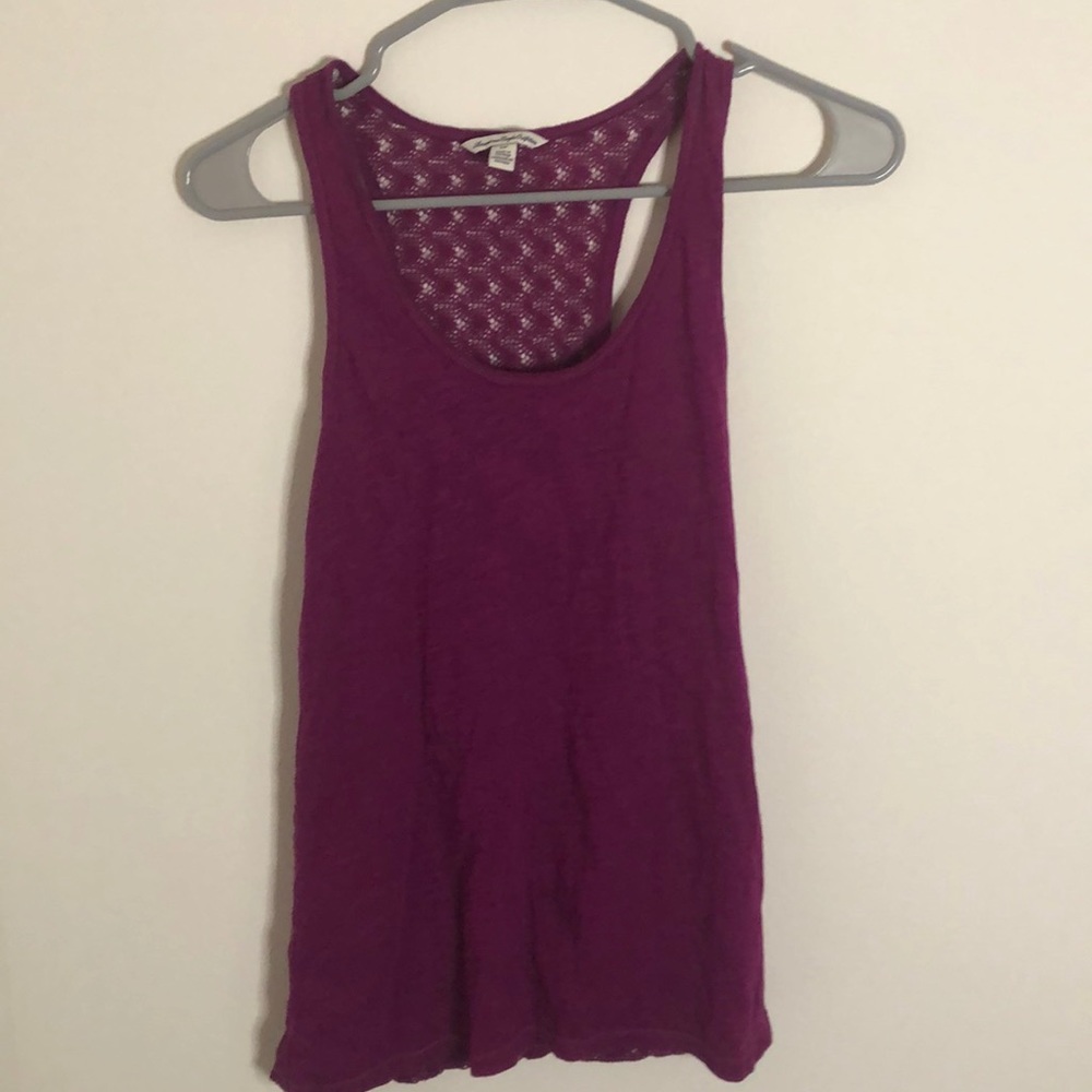 AE Magenta crochet back racer back tank